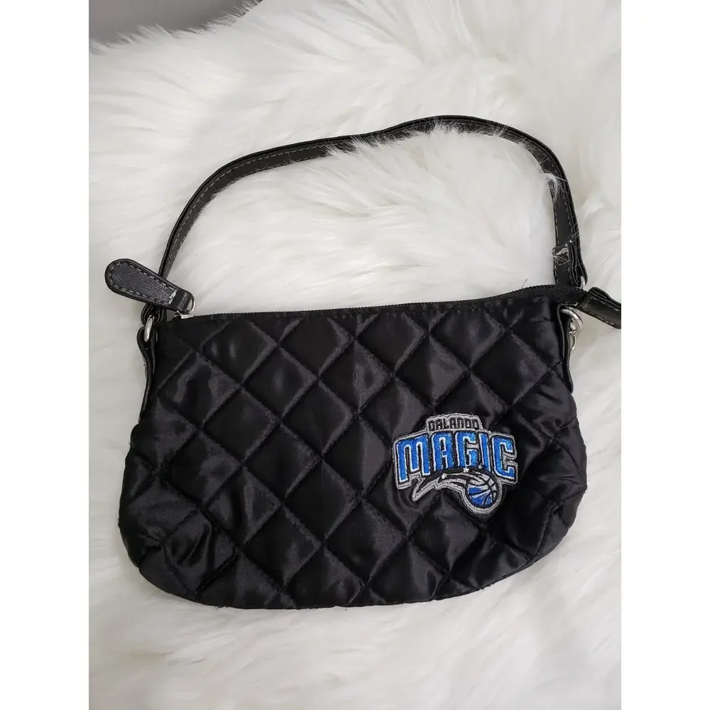 Retro ORLANDO MAGIC quilted black wristlet -purse handbag y2k‎ style
